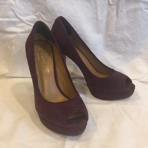 Dark purple coach platforms